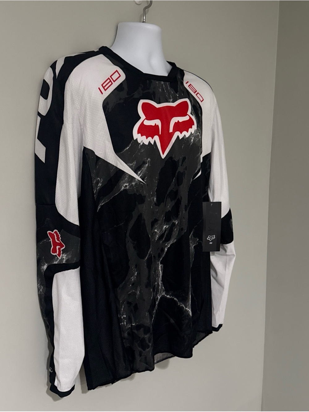 Fox Black White Red Motocross Jersey - Picture 3 of 7